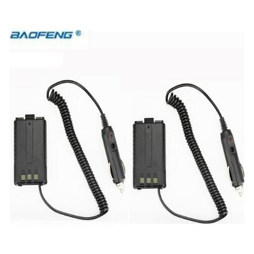 Cheap 2pcs BAOFENG UV-5R Car Charger For UV 5R UV-5RB UV-5RA Two Way Radio CB Walkie Talkie Battery Eliminator UV5R Accessories