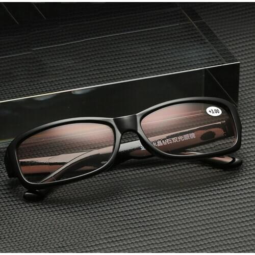 Brown Bifocal Ultralight Reading Glasses Women Men Rectangle Gradient Lenses Anti Blu Anti Fatigue +0.75 +1 +1.25 +1.5 to +4