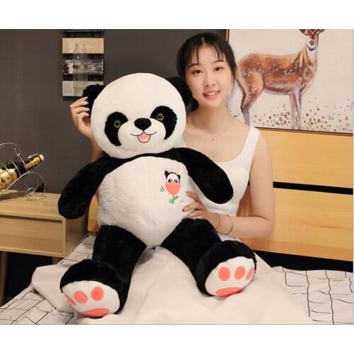 Large 80cm smile gaint panda plush toy soft doll throw pillow birthday gift b2187