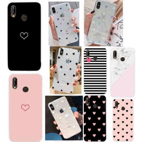 For Huawei P20 Pro Case Love Heart Phone Case For Huawei P Smart P30 Mate 10 P10 P9 Lite 2017 Couples Cover Soft Silicone Cases