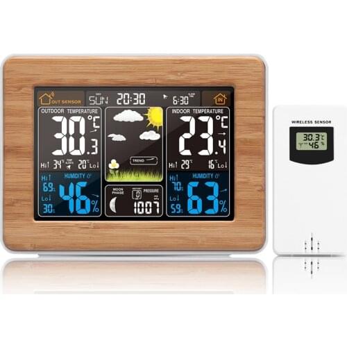 FanJu Digital Weather Station Alarm Clock Electronic Thermometer Hygrometer Barometer Wireless Outdoor Sensor Home Decor FJ3365