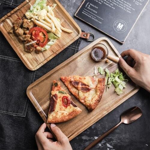 Japanese Style Wooden Tray Tableware Sets Trinket Dish Set Sushi Fruit Dessert Tea Plates Wooden Kitchen Dinner Breakfast Plates