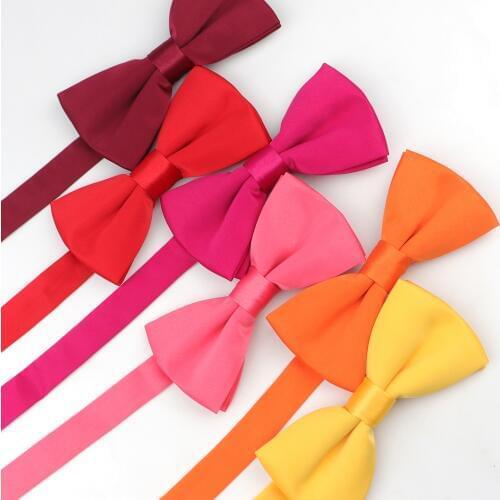 Bow Tie Children Kid Pet Polyester Solid Color Bowties For Boys Girls Candy Color Butterfly Cravat Bowtie Butterflies Gift