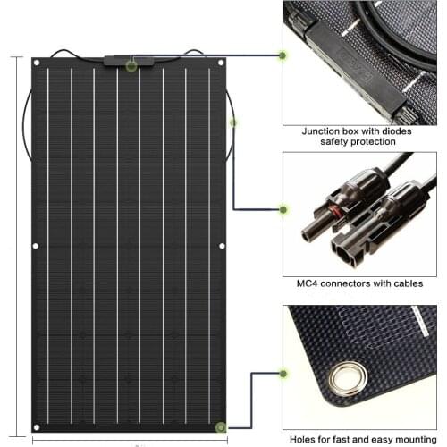Flexible Solar Panel 80W etfe Semi Flexible solar panel Monocrystalline solar cell 12V solar battery chager 160W 2pcs of 80w