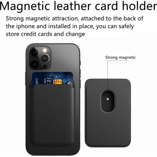 Hot Sale Card Bag Magnetic Genuine PU Leather Wallet Mobile Phone Wallet Card Holder For iPhone 12 Pro Max Mini Series