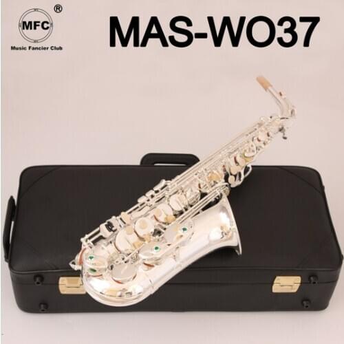 Music Fancier Club Alto Saxophone MAS-WO37 Silvering With Case Sax Alto Mouthpiece Ligature Reeds Neck Musical Instrument
