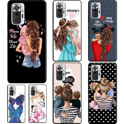 Beautiful Mother Daughter Son For Xiaomi Redmi Note 10 Pro 8 8T 9S Note 9 Pro Soft Case For Redmi 9T 9A 9C K40 Cover