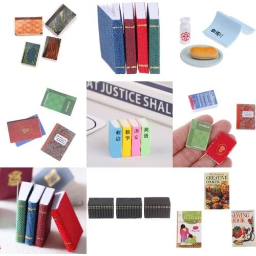 New 1:12 1/3/4pcs/set Doll House Decoration Accessories Mini Books Fashion Magazine For Dollhouse Furniture Toys