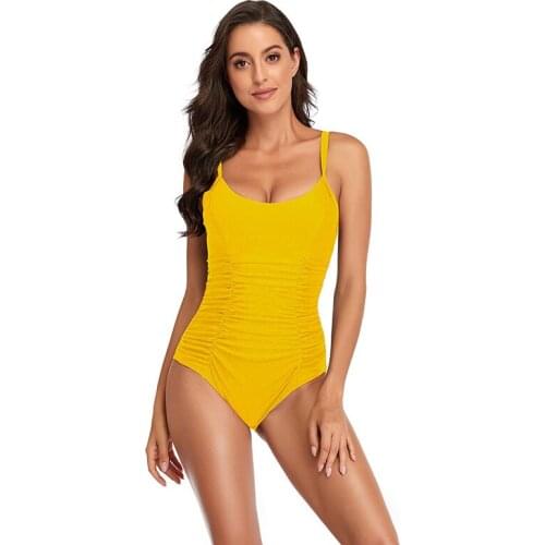 New Conservative Slim Small Breasted Swimsuit Women European and American Sexy Sling High Waist Open Back Hollow Swimsuit Bikini