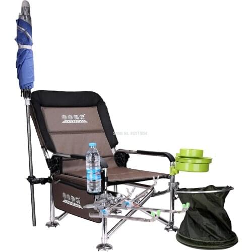 The new multifunctional fishing chair thickened reclining table fishing fishing chair all-terrain seat folding fishing stool fis