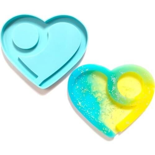 9.5 Inch Heart Rolling Tray For DIY Epoxy Resin Make Up Jewelry Earrings Keyring Care Holder Mould