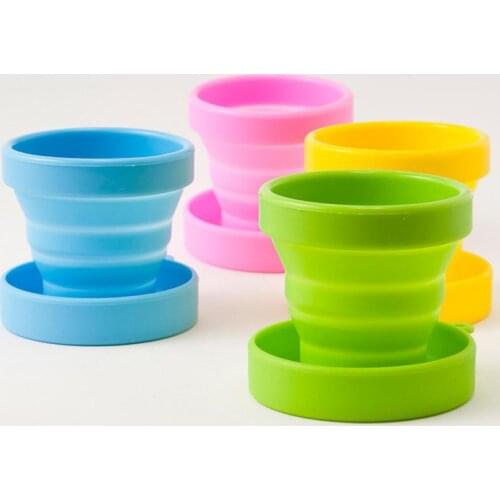 Protable Coffee Cup Solid Color Water Folding Gargle Cup For Outdoor Travel Tea Glass Cup Silicone Cups Travel Drinkware Tools