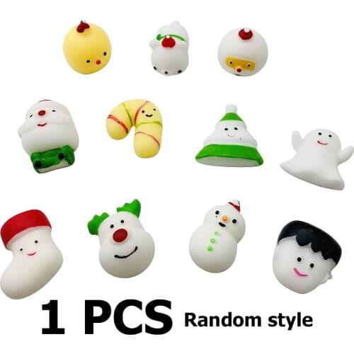 Random Style Kawaii Squishy Toy Christmas Santa Elk Snowman Animals Slow Rising Stress Relief Squeeze Toys for Kids Fun Xmas Gif