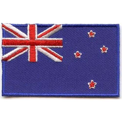 Embroidery New Zealand Patches Made by Twill with Flat Broder and Iron On Backing MOQ50pcs Free Shipping by Post
