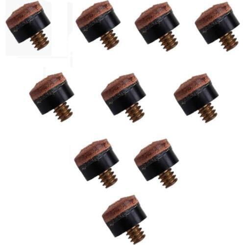 High Quality 10PCs/lot 10mm Screw On Cue Tips For Billiard Pool Cue Stick and Snooker Cue Replacement Parts Stick Repair Tool