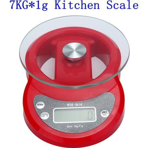 High Precision 7KG LCD Digital Kitchen Scale 7kg/1g Portable Floor Electronic Scales Food Diet Weight Balance Time Cooking Tools