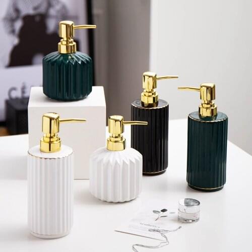 NEWYEARNEW Creative Ceramic Hand Washing Liquid Bottle Hotel Soap Dispenser Emulsion Bathroom Accessories Home Decoration