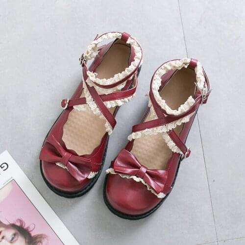 Lolita shoes women japanese sweet white red black cosplay shoes kawaii shoes women lolita sneakers cute shoes zapatilla mujer