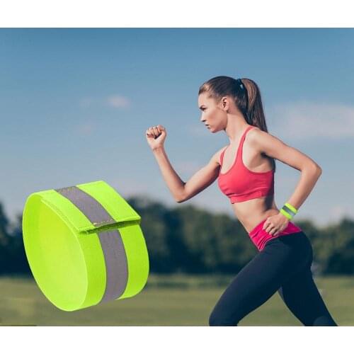2pcs/set Reflective Safe Band Strap Wrist Leg Ankle Shoulder Warning Belt Bracelet Wristband Night Running Cycling Adjustable