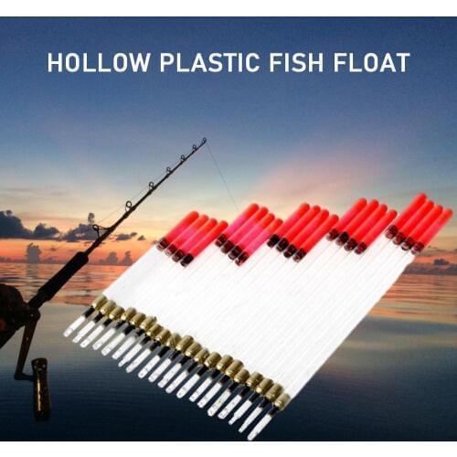 20 Clear Crystal Waggler Fishing Fish Floats Floating Stem Tube Set