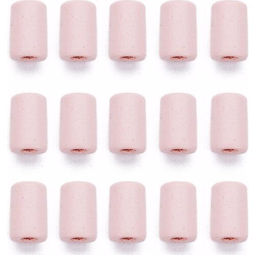 LOULEUR 200pcs Big Hole Wooden Beads 10X6mm Pink Loose Spacer Column Wood Beads For Diy Jewelry Makings