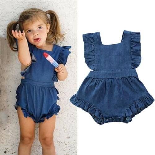 2020 Toddler Baby Girls Ruffle Clothes Sleeveless Romper Jumpsuit Summer Outfits high quality