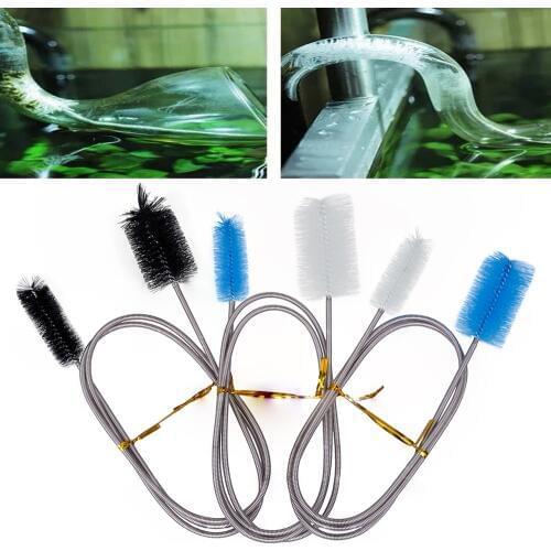 30/45/90/155/200cm Pipe Cleaning Brush Stainless Steel Water Filter Air Tube Flexible Double Ended Hose Aquarium