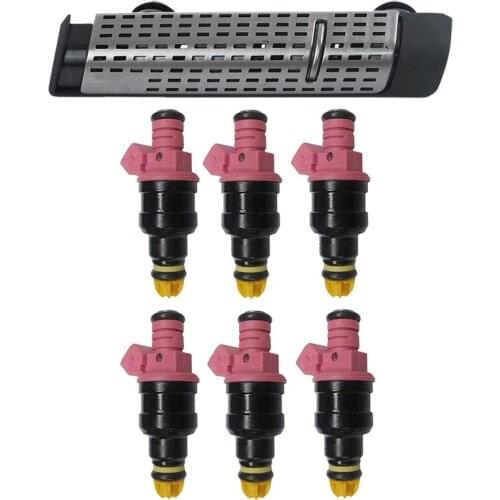 7 Pcs Car Accessories: 6 Pcs Fuel Injector Nozzle & 1 Pcs Air Freshener Aluminum Alloy Holder with 4 Fragrance Stick