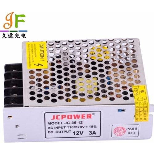 Adapter AC110/220V to LED DC12V 3A iron cover Power Supply Transformer for LED CCTV,3528 5050 RGB LED strip