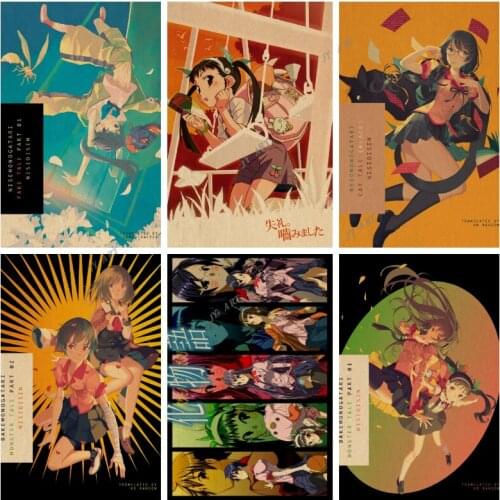 Anime Poster Monogatari Cartoon Poster Child Baby Nursery Print Canvas Wall Art Painting Living Kid Room Decor Creative Picture