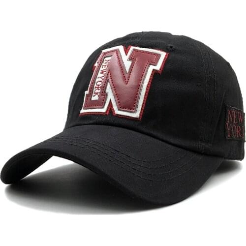 New 100% cotton N baseball cap hat for women men vintage dad hat NEW YORK embroidery letter outdoor sports Snapback caps