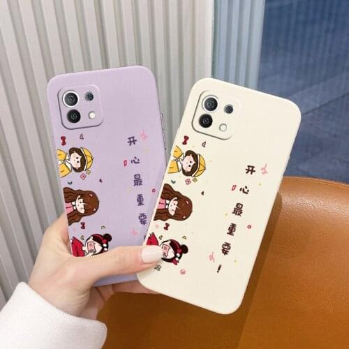 Happy Girl Phone Case For Xiaomi Mi 11 11lite 11Ultra 11i 10T 10TPro 10TLite 10 10S lite Pro Poco F2 X2 F3 Pro Lambskin Cover