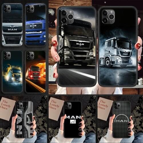 Man trucks Phone Case Cover Hull For iphone 5 5s se 2 6 6s 7 8 12 mini plus X XS XR 11 PRO MAX black tpu prime fashion hoesjes