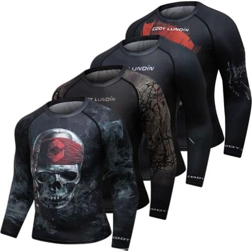 Cody Lundin Man Sports Suit Quick drying Perspiration Fitness Training MMA Kit rashguard Male Sportswear Jogging Run