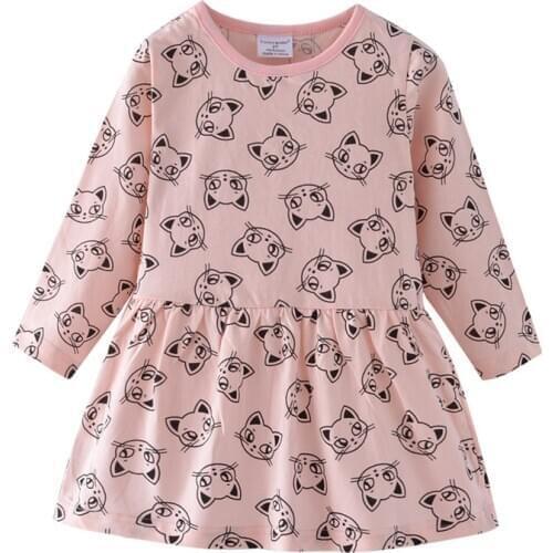 Funnygame Kids Girls Long Sleeve Dress for 2-7T Baby Clothes Cotton Pockets Party Toddler Costume Autumn Spring Girls Dresses