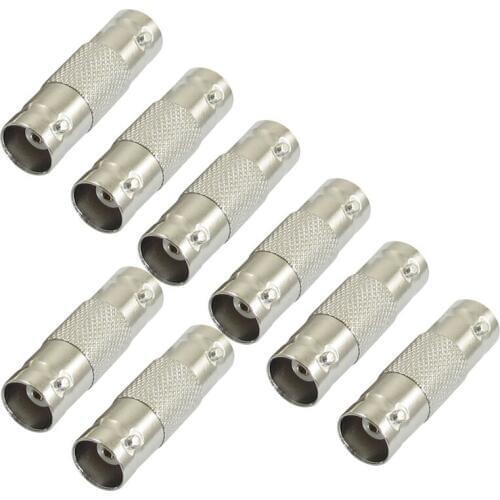 GTBL 8 Pcs Silver Tone BNC Female to Female F/F Connector Adapter