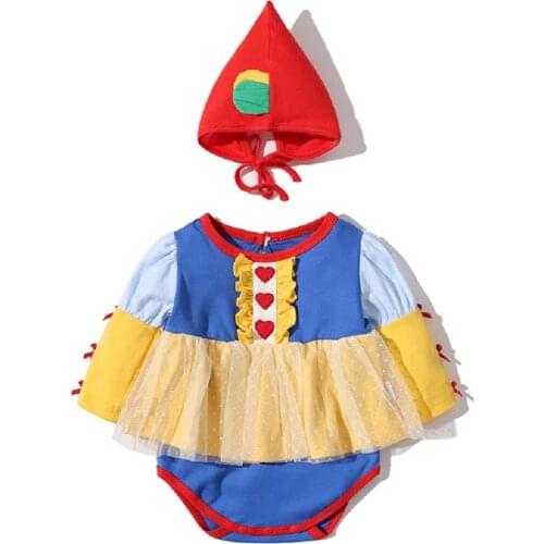 Baby Princess Romper Toddler Girl 1st Birthday Party Outfits Infant Vintage Romper with Hat Newborn Bodysuit Newborn Clothes