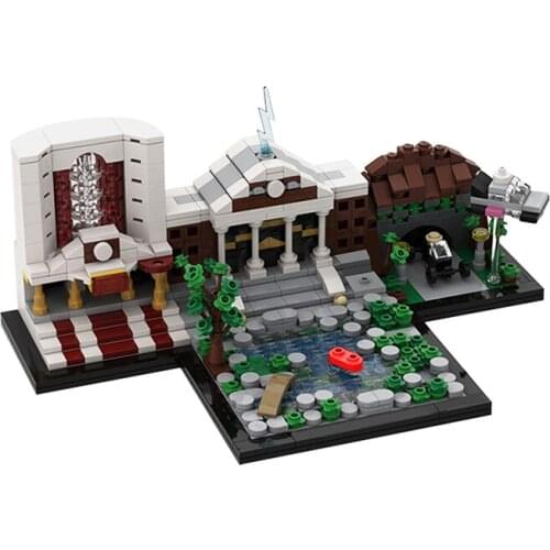 Architecture Skyline Building Blocks For Back To The Future Scene Bricks Assemble Model MOC Toys Children Kid Birthday Gifts
