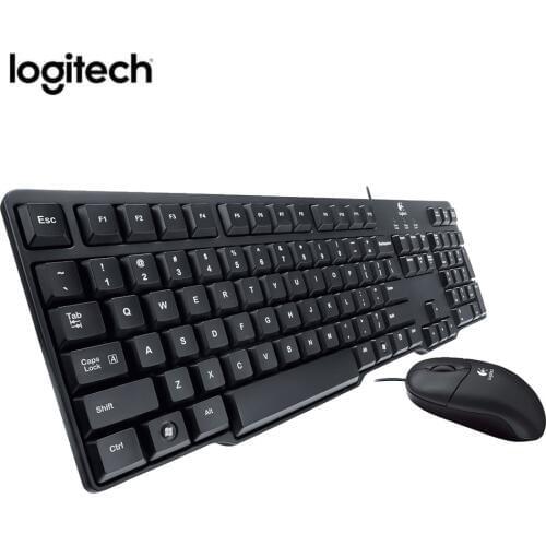 Logitech MK100 Wired Keyboard Mouse Combo Set Classic Desktop