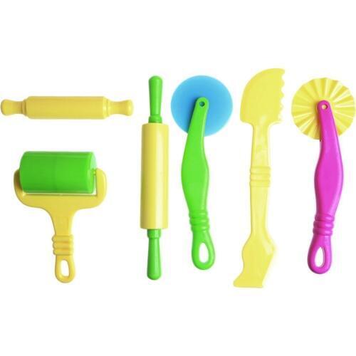 M89CNew 6Pcs Pottery Clay Plasticine Dough Sculpture Modelling Tools Kids Pretend Play Toy