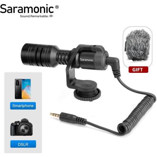 Saramonic Vmic Mini Microphone Grip Handle, Wrist Strap for Camera, Smartphone with Integrated Shock Mount- Vlogging Equipment