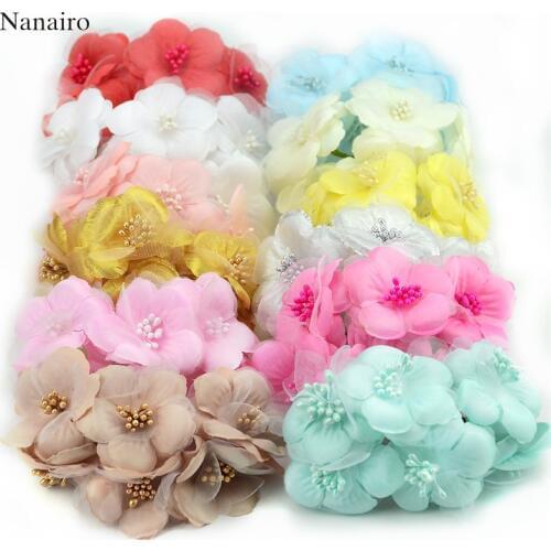 30pcs 5cm Silk Scrapbooking Mini Rose Artificial Corsage Flower Bouquet For Wedding Decoration DIY Wreath Craft Bridal Flowers