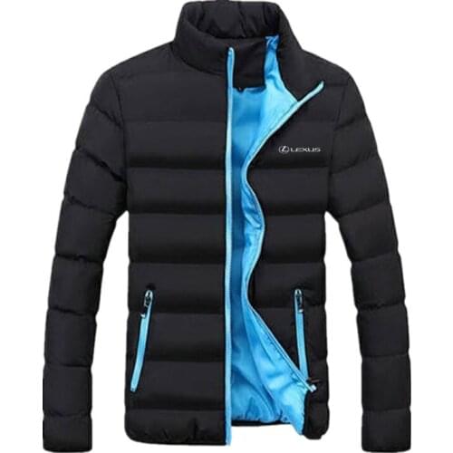 2021 New Winter Men Lexus Thickened Parkas Jacket Zipper Cardigan Casual Zipper Cardigan Warm Cotton-Padded Jacket