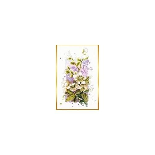 FLOWERS 4 Cross Stitch Set Chinese Cross-stitch Kit Embroidery Needlework Craft Packages Cotton Fabric Floss Embroidery