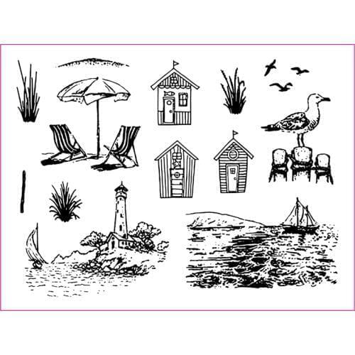 6*8inches Sea Landscape Transparent Clear Silicone Stamp Set for DIY Scrapbooking/Photo Album Cards Making Decor Clear Stamp