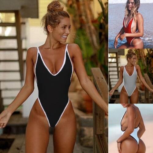 Newest One Piece Swimsuit 2020 Sexy Swimwear Women High Waist Bathing Suit Bodysuit Feminina Biquini Brazilian Backless Bikini