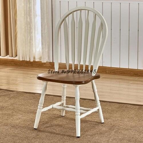 Solid wood dining chair American chair stool backrest leisure cafe Windsor chair retro all solid wood dining chair home