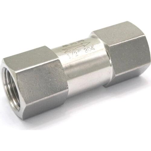 1/2" BSP Female 304 Stainless Steel One way Check Valve Non-return In Line Valve