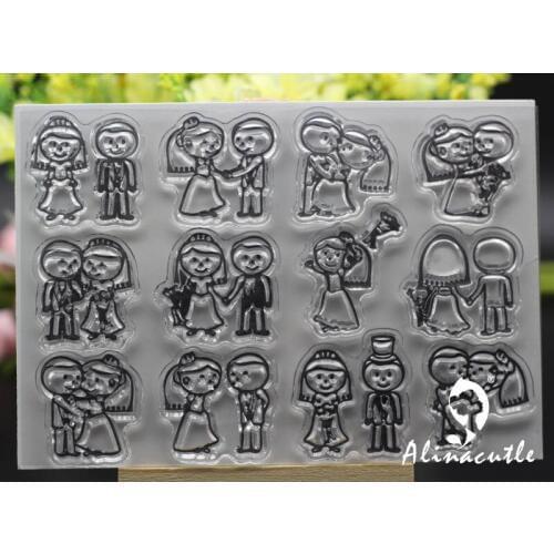 CLEAR STAMPS wedding couple Alinacraft Scrapbooking handmade Card album paper craft rubber roller transparent silicon stamps