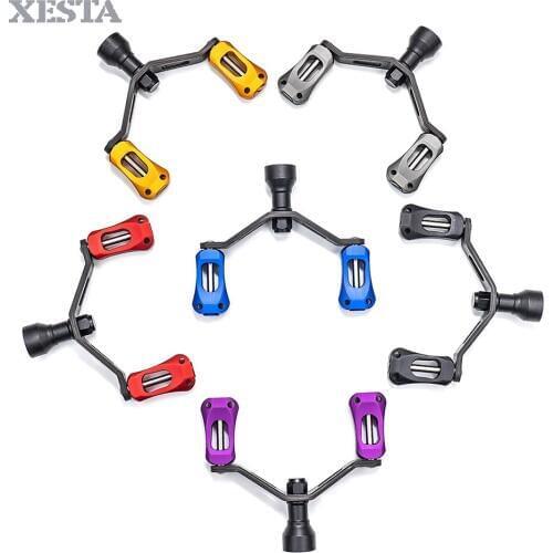 XESTA Fishing Reels handle fit for daiwa reels Double Alloy Knob Carbon Fiber rod Stainless Steel Shaft Reel Fishing Accessories